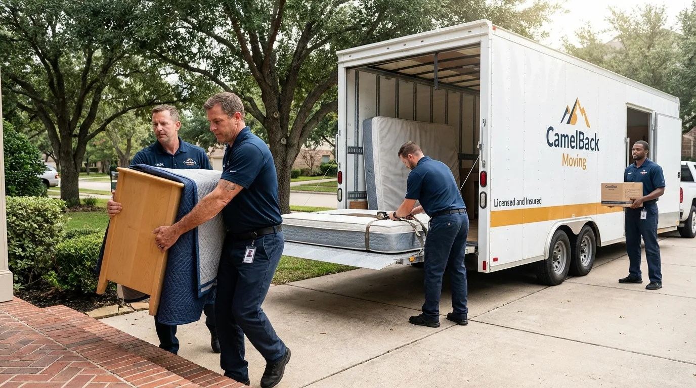 Crew loading residential truck for cross-state move from Atlantic Highlands, NJ